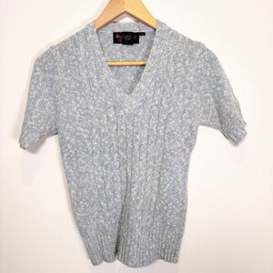 Vintage Outlander Cable Knit V-Neck Sweater